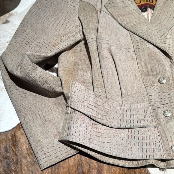 Vintage 80s G-III Padded Shoulder Motorcycle Leather Biker Jacket - Picture 4 of 15